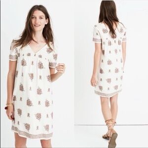 Madewell Floral Print V-Neck Dress